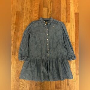 Polo Ralph Lauren Chic Denim Kids Dress with Button Detail